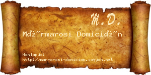 Mármarosi Domicián névjegykártya